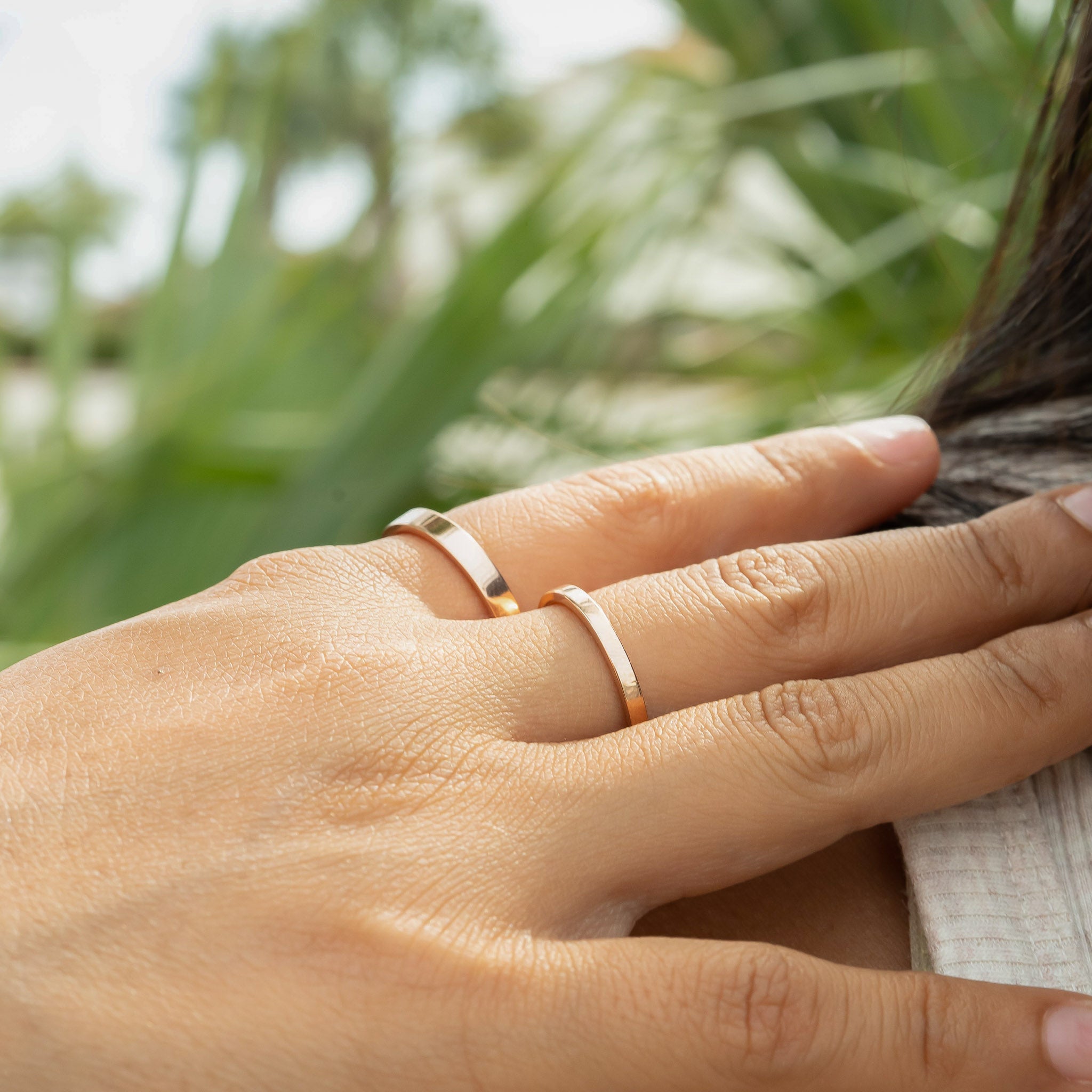 18K Rose Gold PVD Stainless Steel Flat Ring