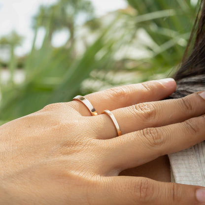 18K Rose Gold PVD Stainless Steel Flat Ring
