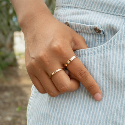 18K Rose Gold PVD Stainless Steel Flat Ring