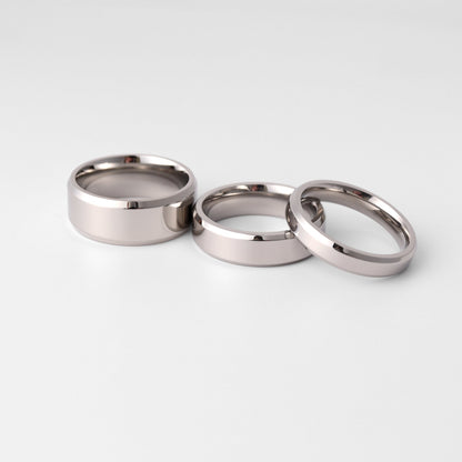 Stainless Steel Polished Beveled Edge Blank Ring