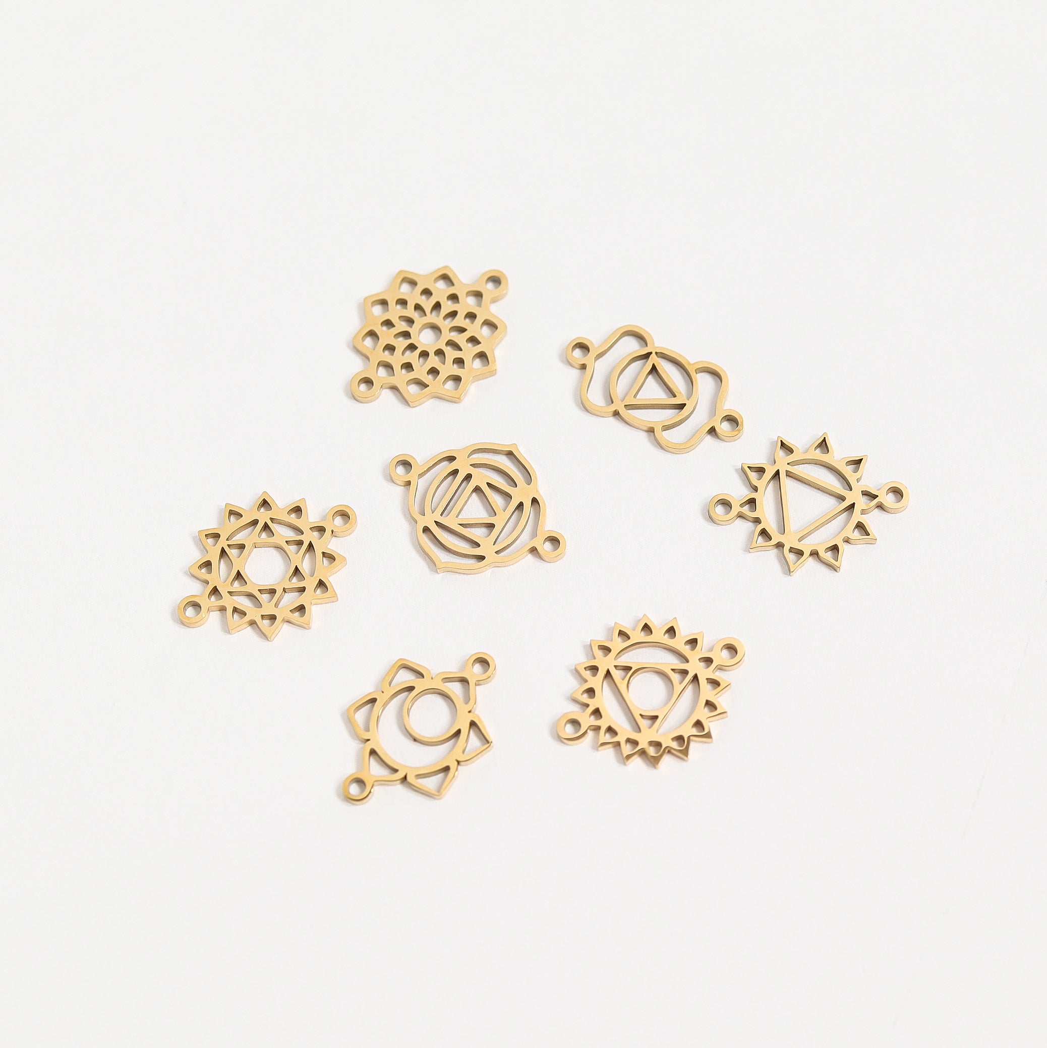 18K Gold Stainless Steel Chakra Connector Charm