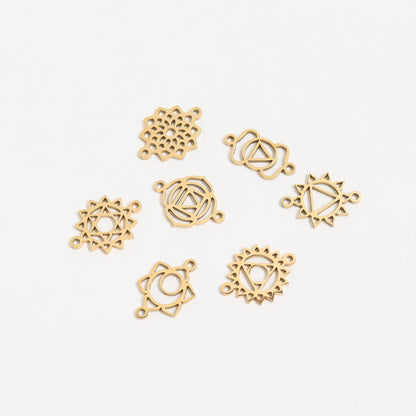18K Gold Stainless Steel Chakra Connector Charm