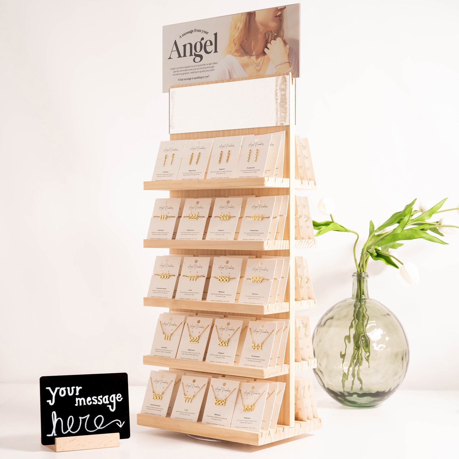 Angel Number Jewelry Display Set