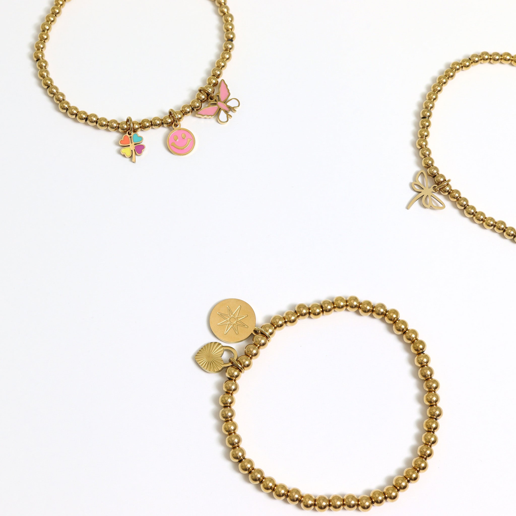 18K Gold PVD Stainless Steel Atomic Circle Charm