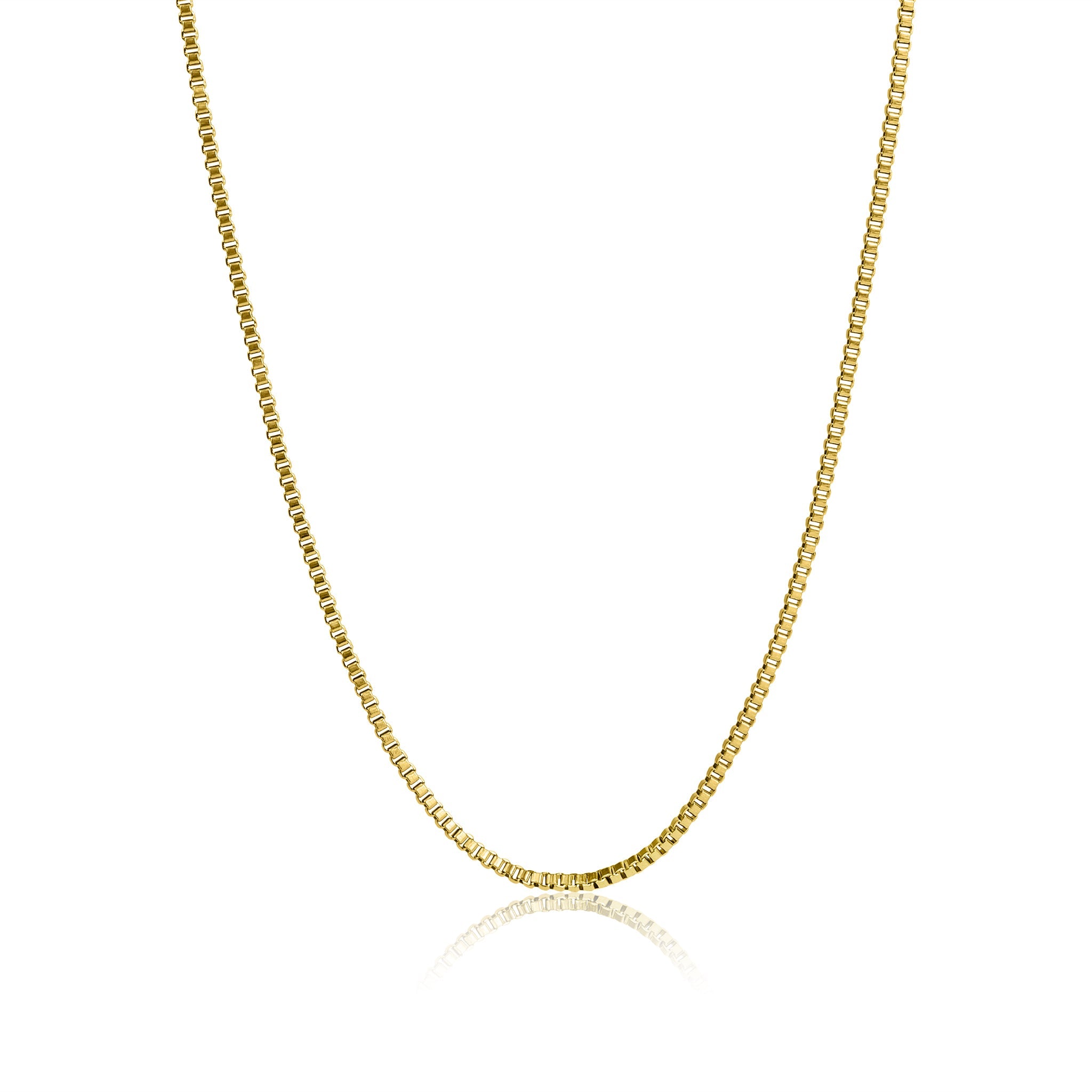 18K Gold PVD Stainless Steel 1.5mm Box Chain Necklace