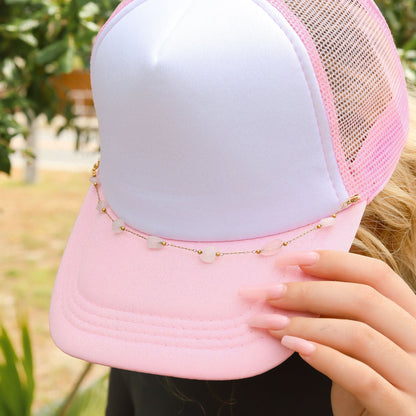 18K Gold PVD Stainless Steel Crystal Stone Trucker Hat Chain