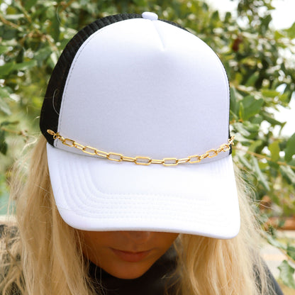 18K Gold PVD Stainless Steel Paperclip Trucker Hat Chain