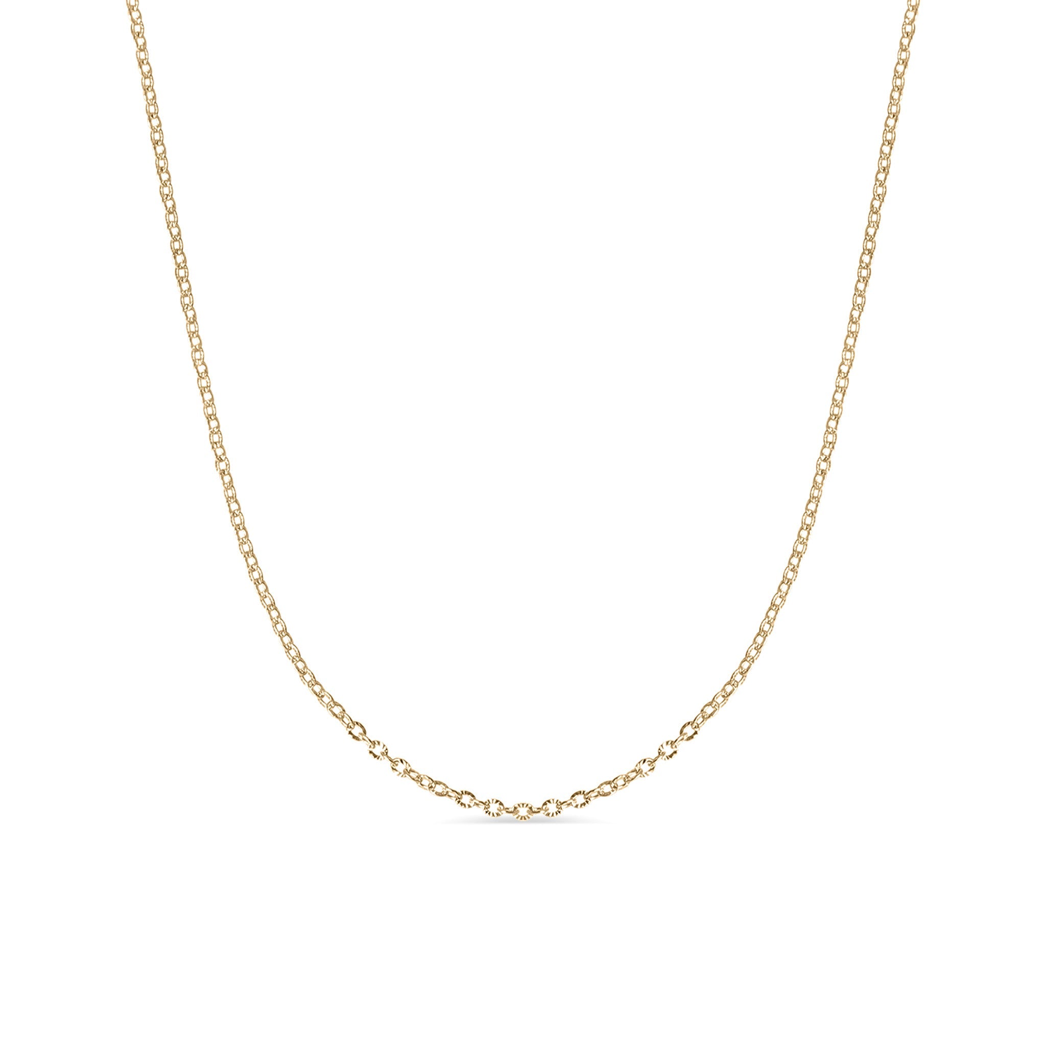 18K Gold PVD Stainless Steel Crimped Oval Link Chain Necklace