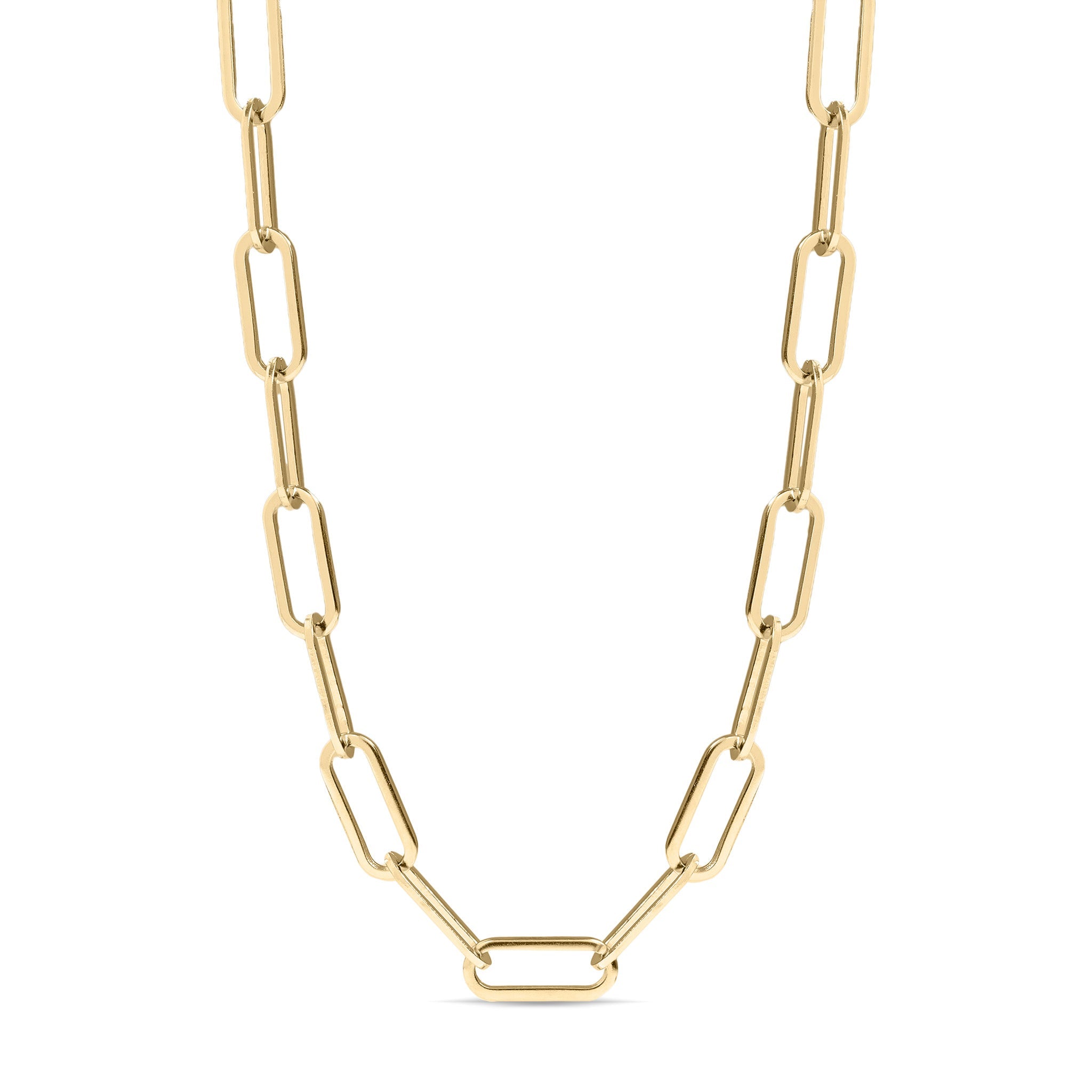 18K Gold PVD Stainless Steel Paperclip Chain Necklace