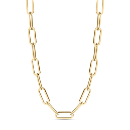 18K Gold PVD Stainless Steel Paperclip Chain Necklace