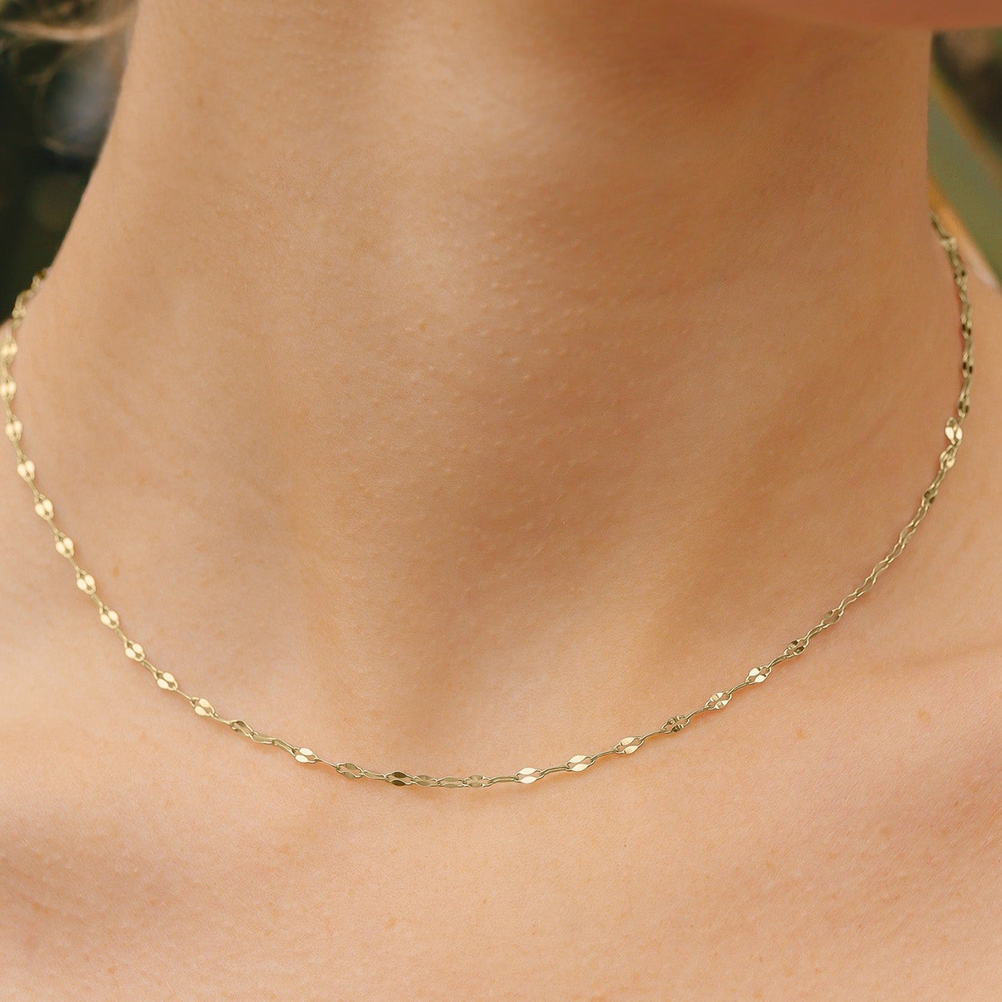18K Gold PVD Stainless Steel Lip Chain Necklace