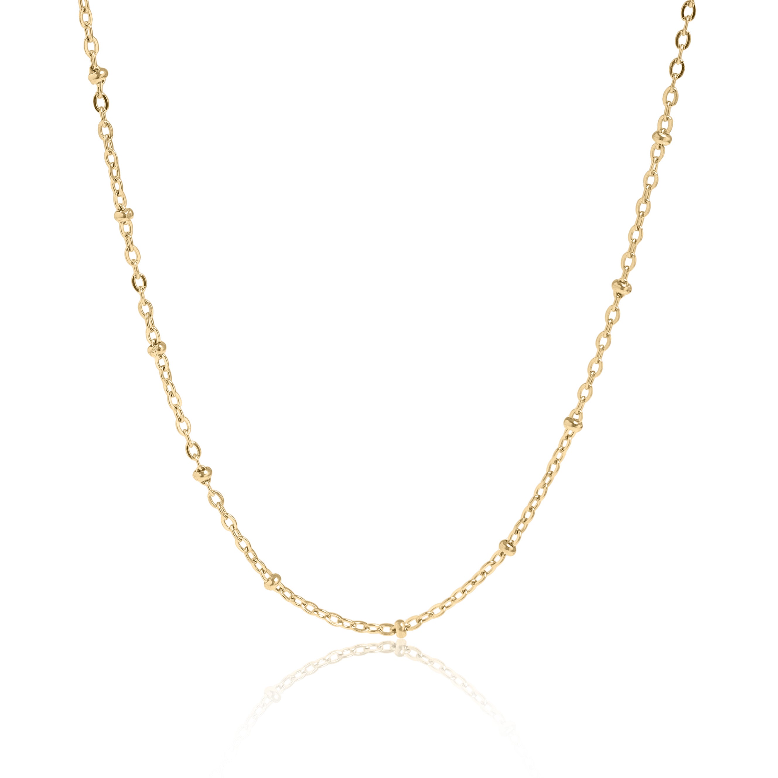 18K Gold PVD Stainless Steel Satellite Chain Necklace
