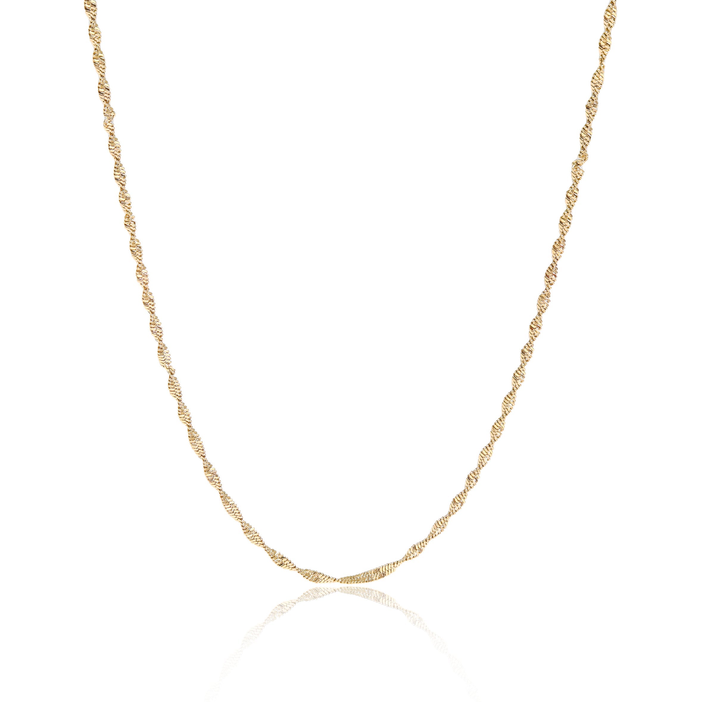 18K Gold PVD Stainless Steel Singapore Chain Necklace