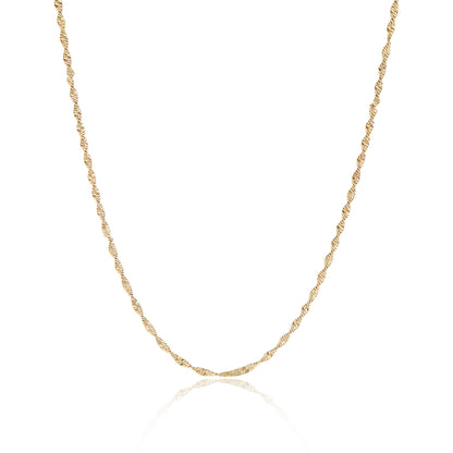 18K Gold PVD Stainless Steel Singapore Chain Necklace