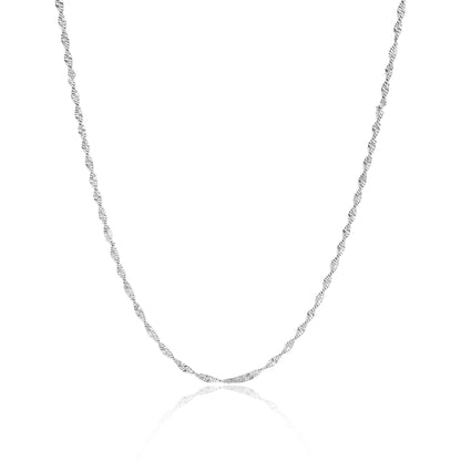 18K Gold PVD Stainless Steel Singapore Chain Necklace