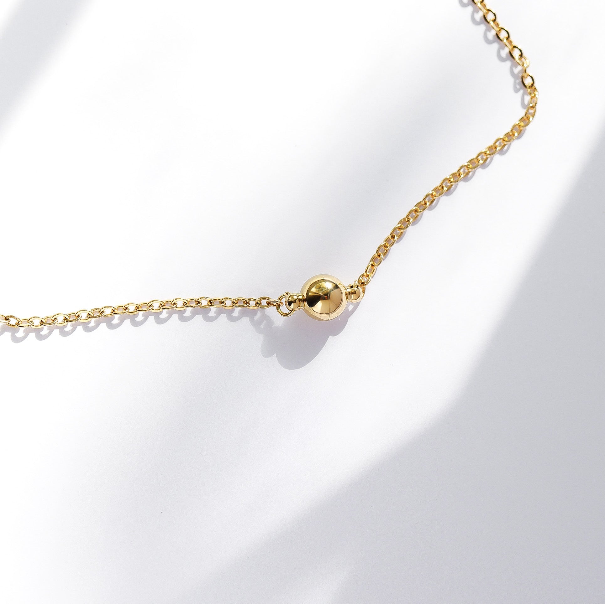 18K Gold PVD Stainless Steel Round Magnetic Clasp