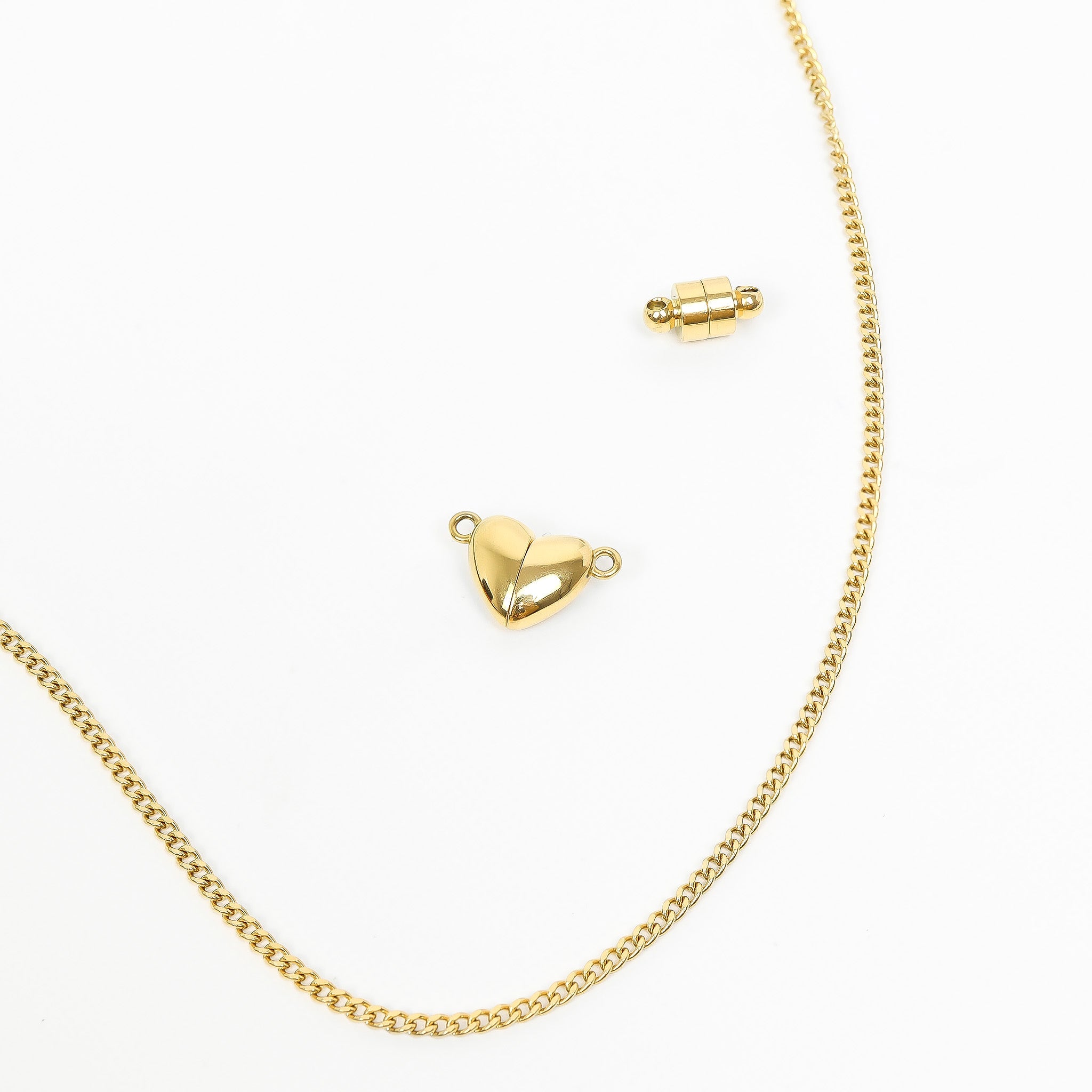 18K Gold PVD Stainless Steel Heart Magnetic Clasp
