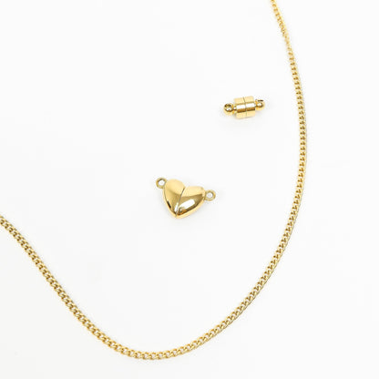 18K Gold PVD Stainless Steel Heart Magnetic Clasp