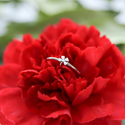 18K Gold PVD Stainless Steel Four Leaf Clover Symbol Ring