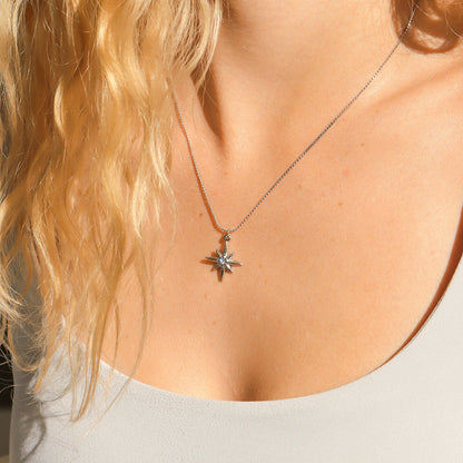 18K Gold PVD Stainless Steel Compass Pendant