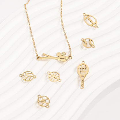 18K Gold PVD Stainless Steel Golf Club Connector Charm