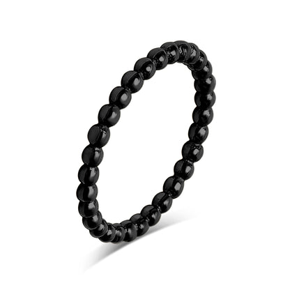18K Gold PVD Stainless Steel Beaded Stacking Ring