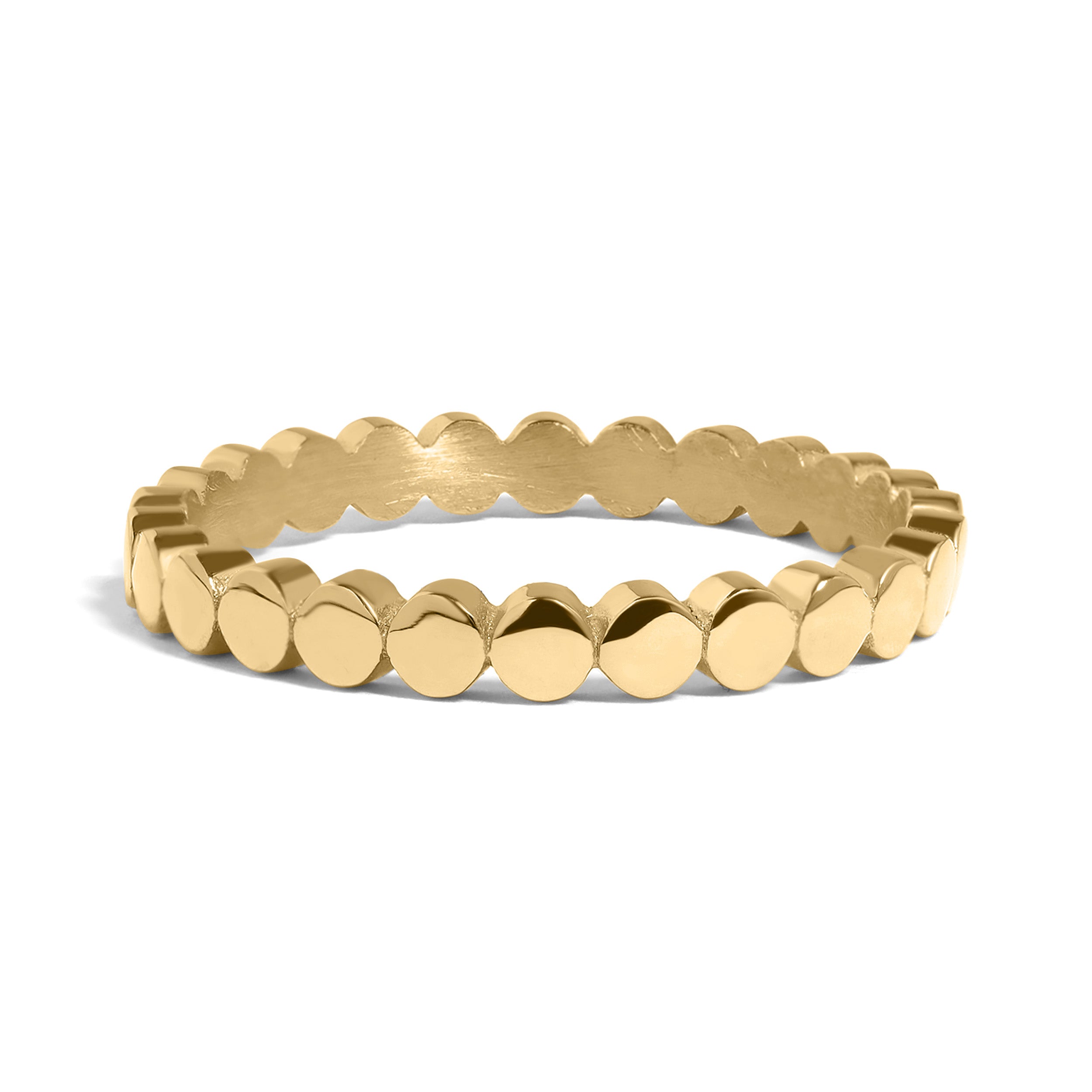 18K Gold PVD Stainless Steel Flat Circle Stacking Ring