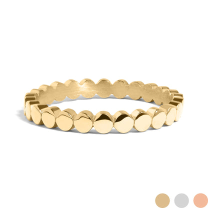 18K Gold PVD Stainless Steel Flat Circle Stacking Ring