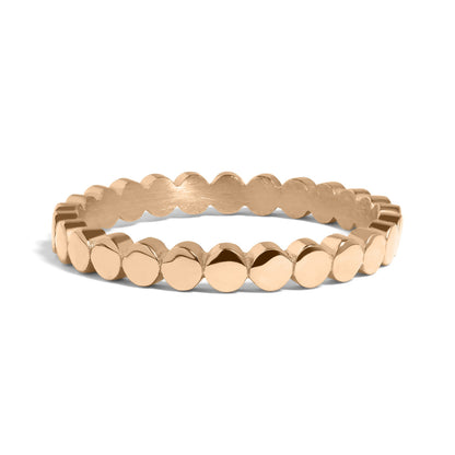 18K Gold PVD Stainless Steel Flat Circle Stacking Ring