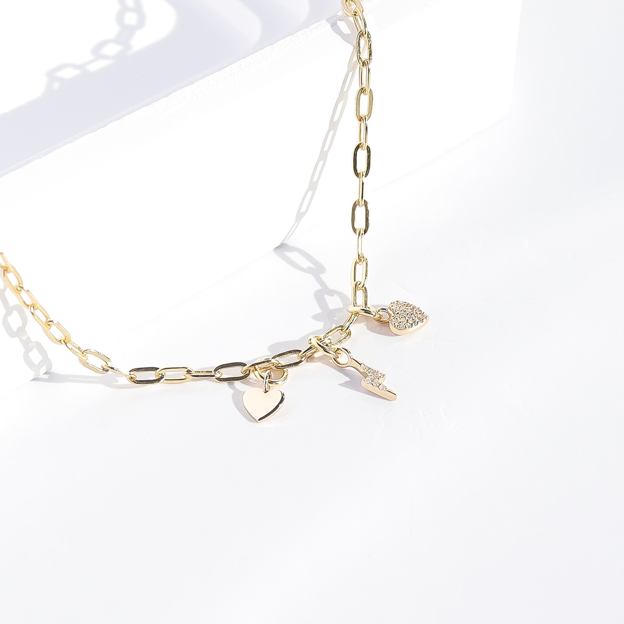 Permanent Jewelry 14K Solid Gold Heart Charm
