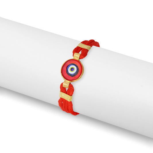Vermeil Red Woven Evil Eye Bracelet