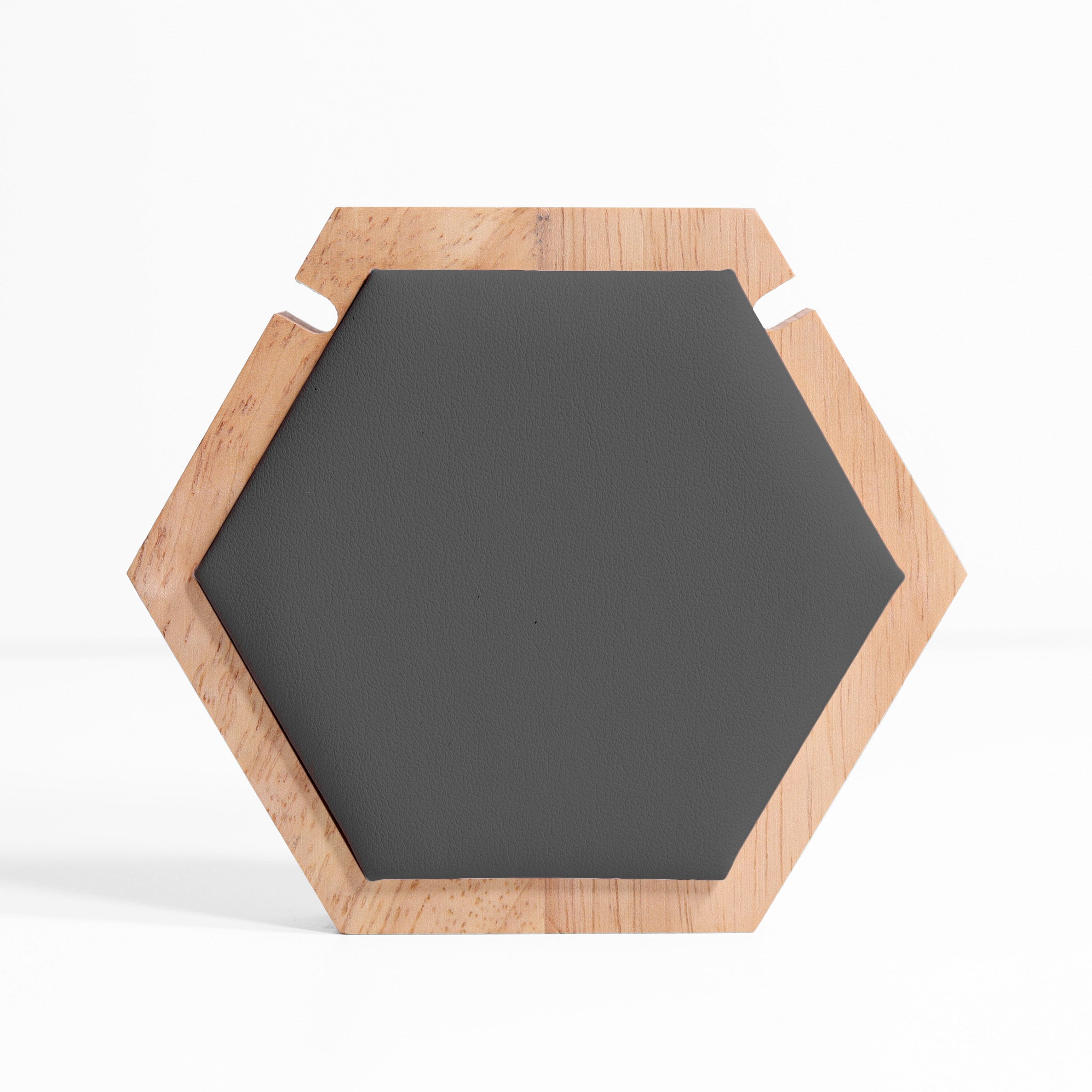 Natural Wood & Leather 1 Unit Hexagon Necklace Display