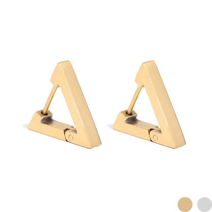 18K Gold PVD Stainless Steel Triangle Huggie Earrings