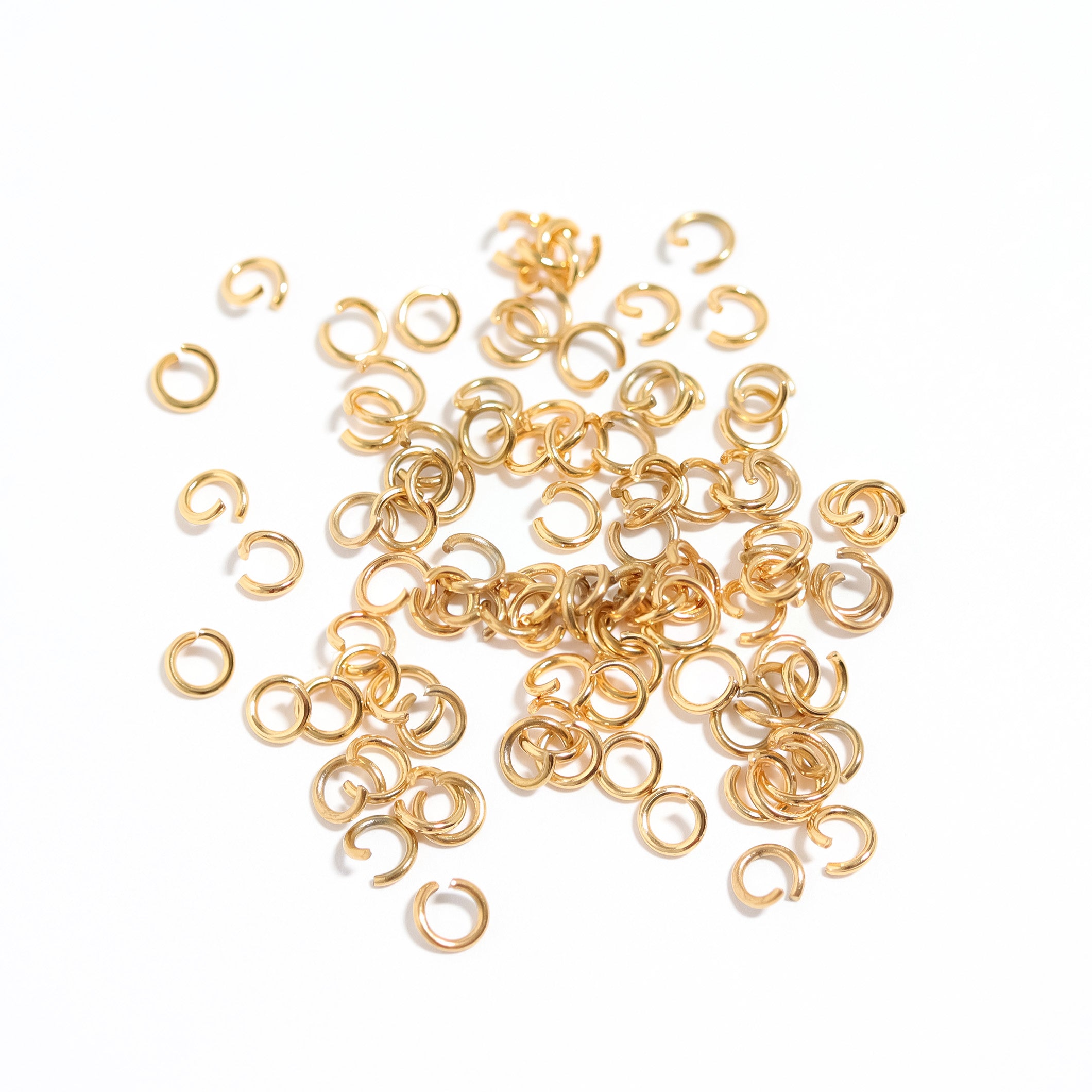 100 Pack 18K Gold PVD Stainless Steel Saw Cut Jump Rings