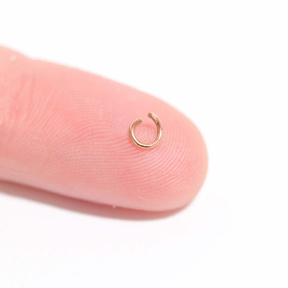 100 Pack 18K Rose Gold PVD Stainless Steel Saw Cut Jump Rings