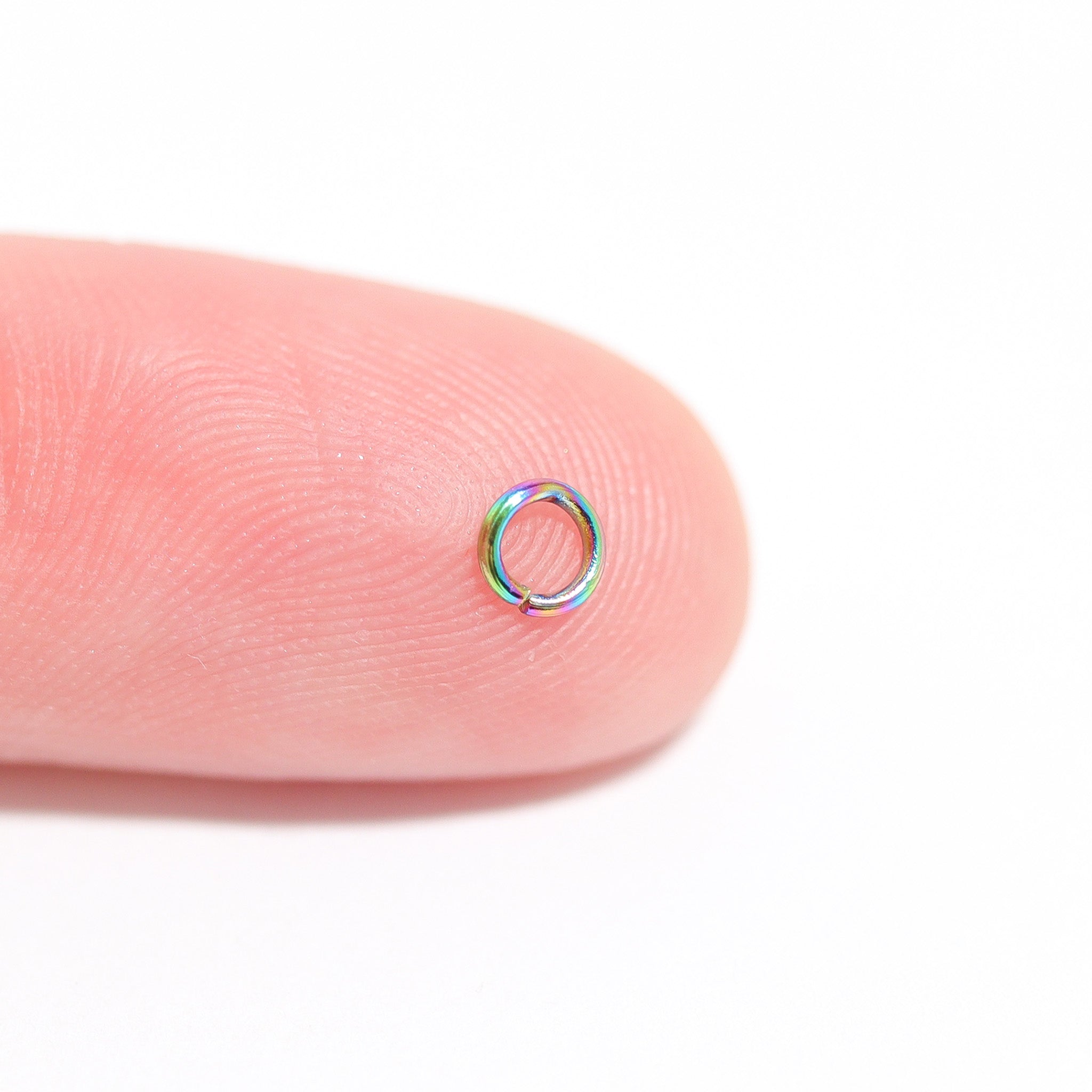 100 Pack Stainless Steel Rainbow Open Jump Rings