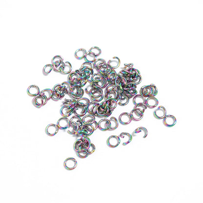 100 Pack Stainless Steel Rainbow Open Jump Rings