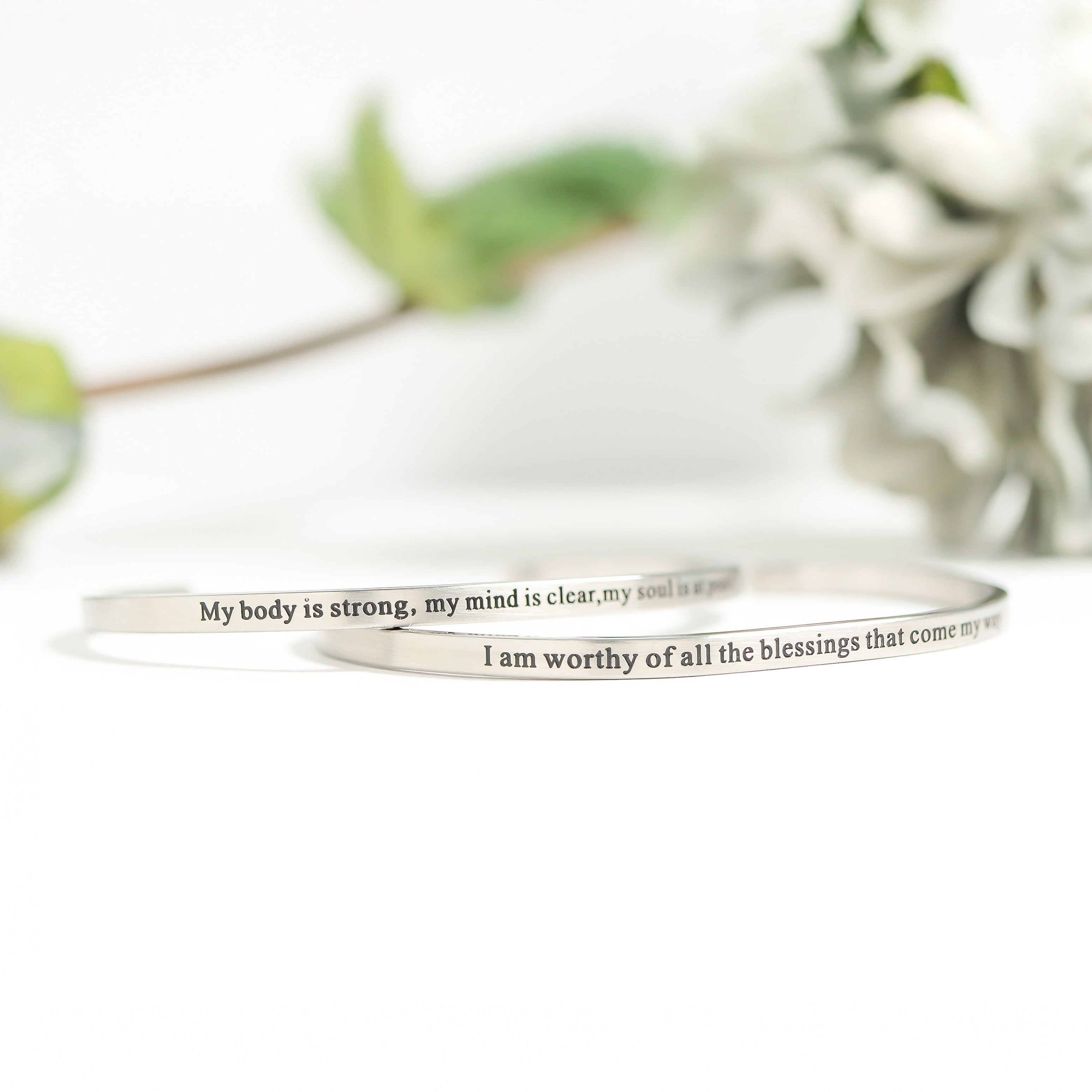 Wellness Engraved Bracelet Display