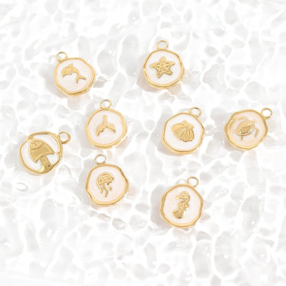 18K Gold PVD Seahorse Epoxy Charm