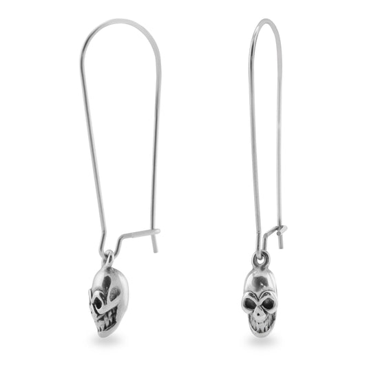 Stainless Steel Skull Wire Earrings