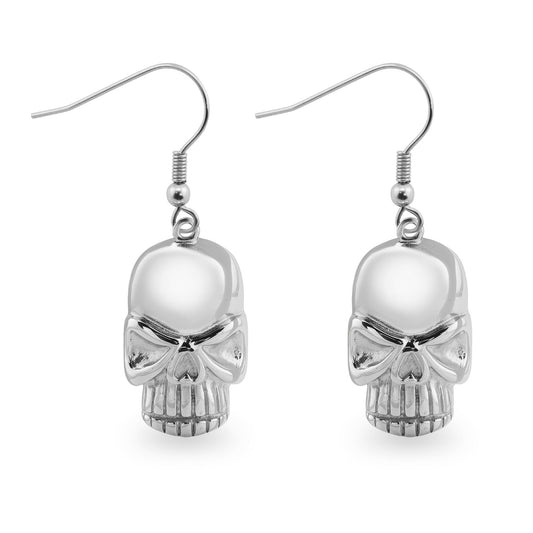 Stainless Steel Skull Wire Earrings