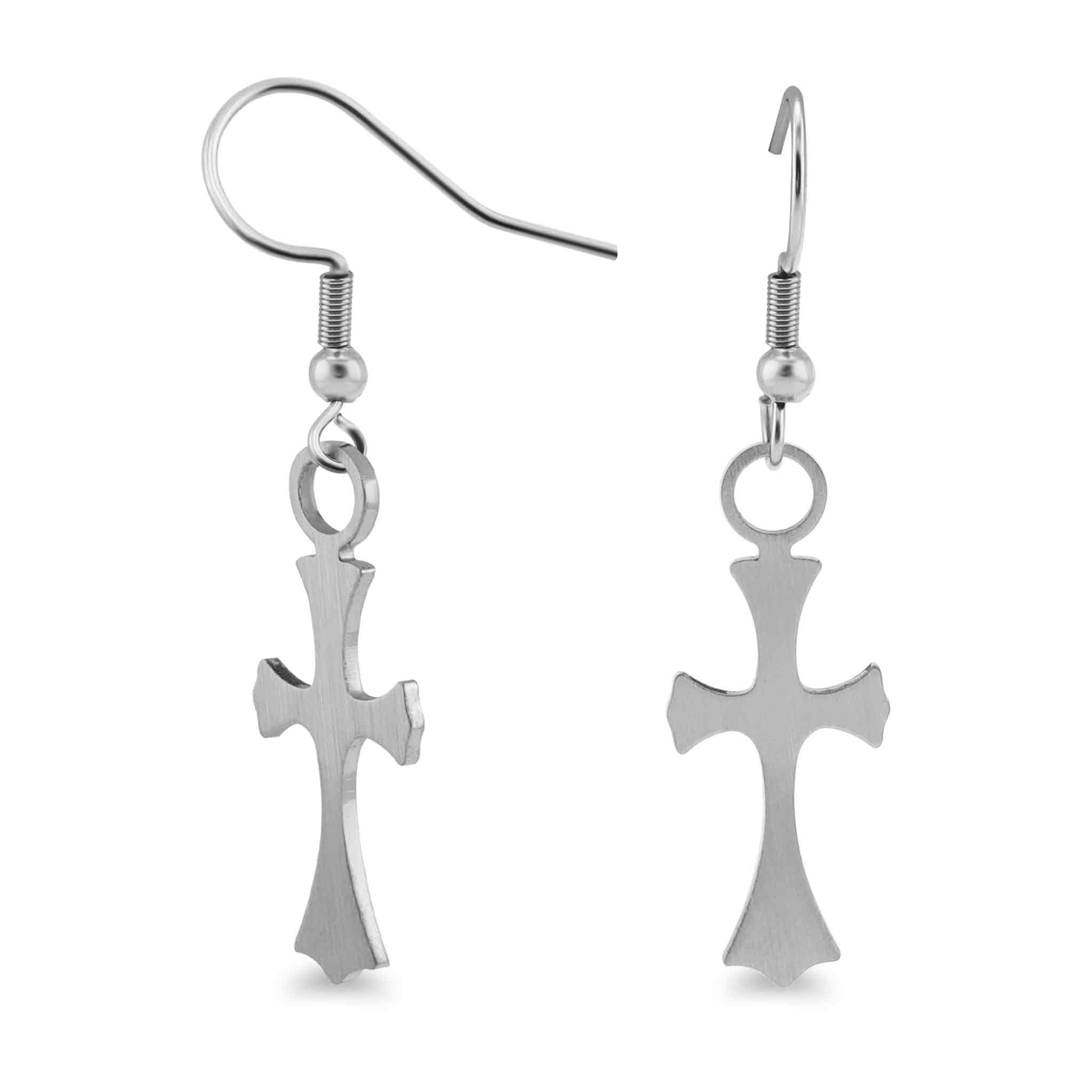Stainless Steel Cross Earrings