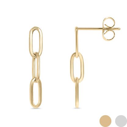 18K Gold PVD Stainless Steel Paperclip Earrings
