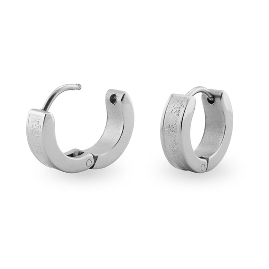 Clover "Be Happy" Hoop Stainless Steel Earrings
