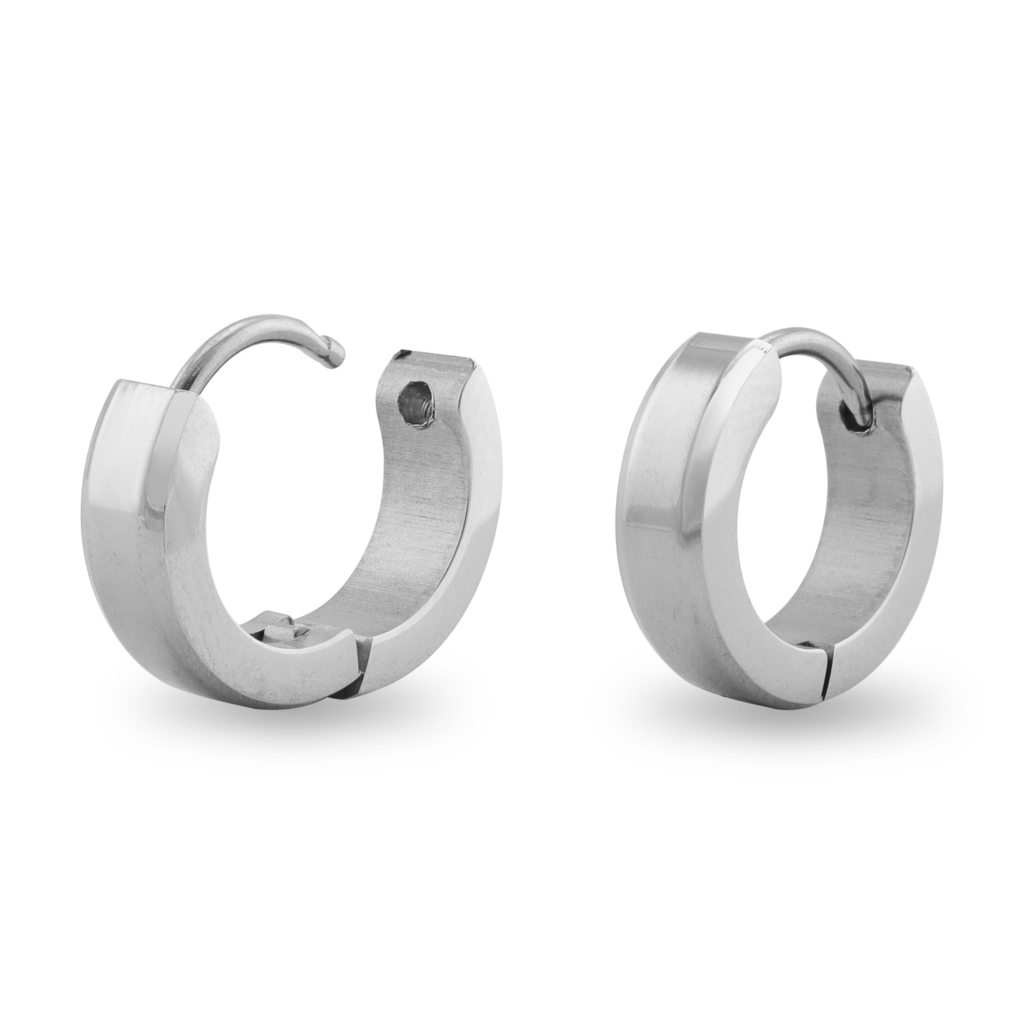 Stainless Steel Hinged Hoop Earrings