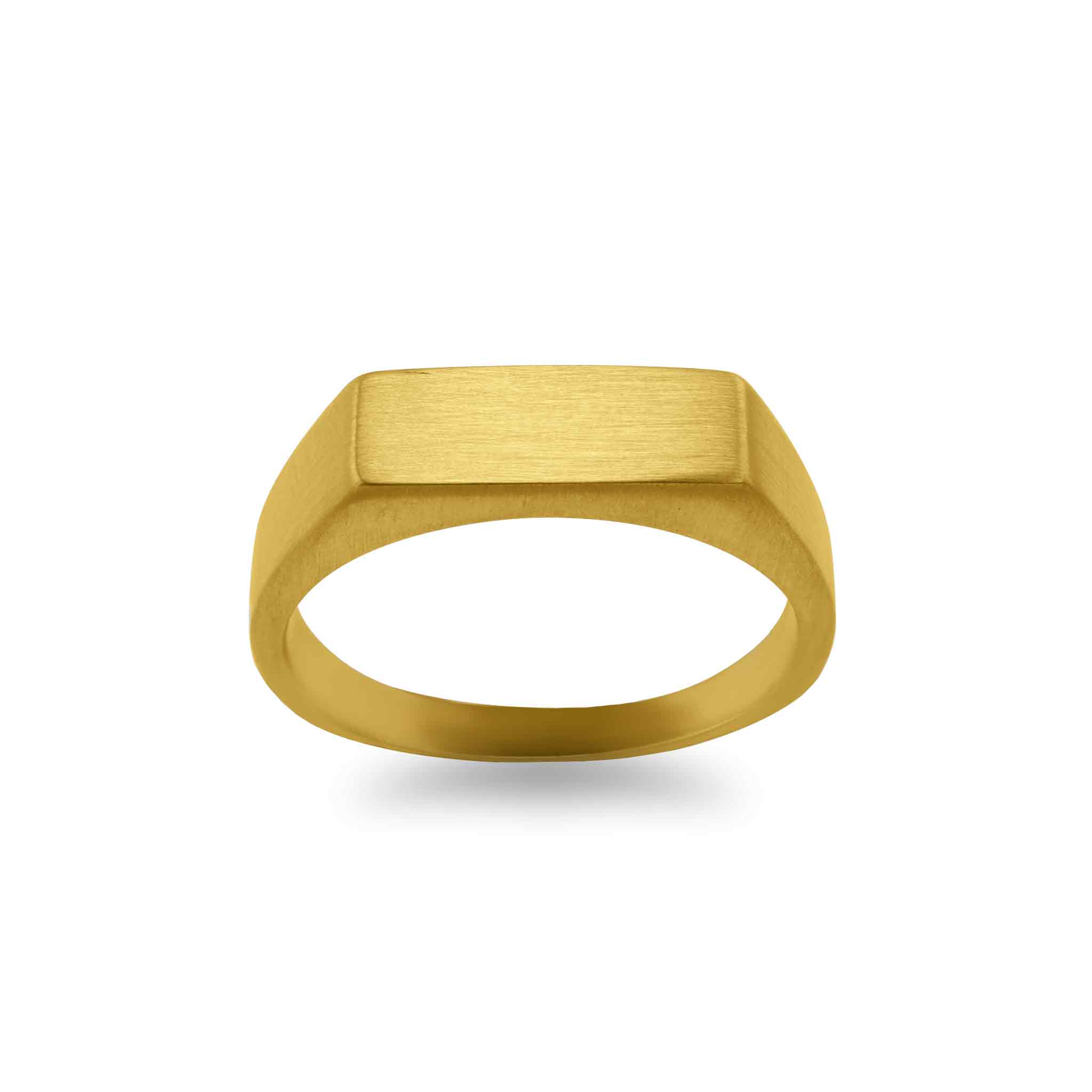 18K Gold PVD Stainless Steel Blank Engravable Rectangle Signet Ring