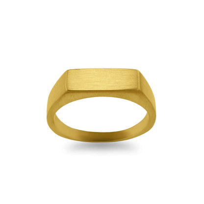 18K Gold PVD Stainless Steel Blank Engravable Rectangle Signet Ring