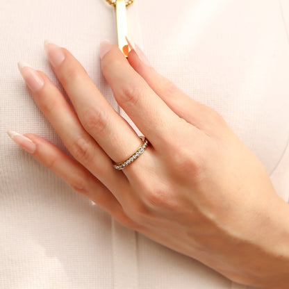 18K Gold PVD Stainless Steel CZ Eternity Ring