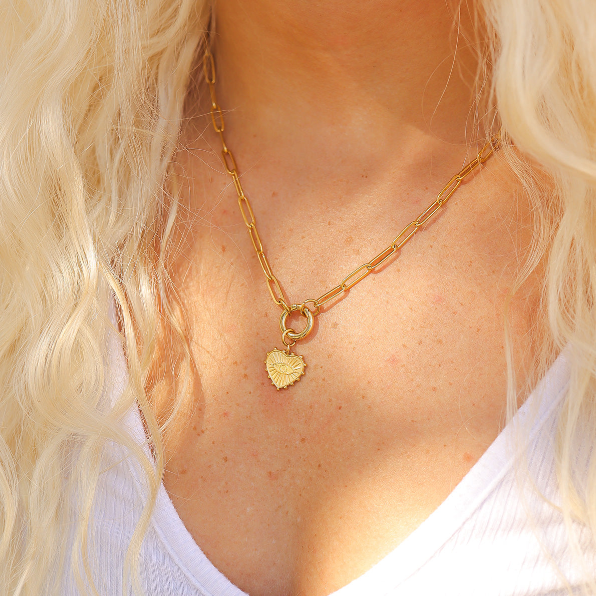 18K Gold PVD Stainless Steel Evil Eye Charm Set