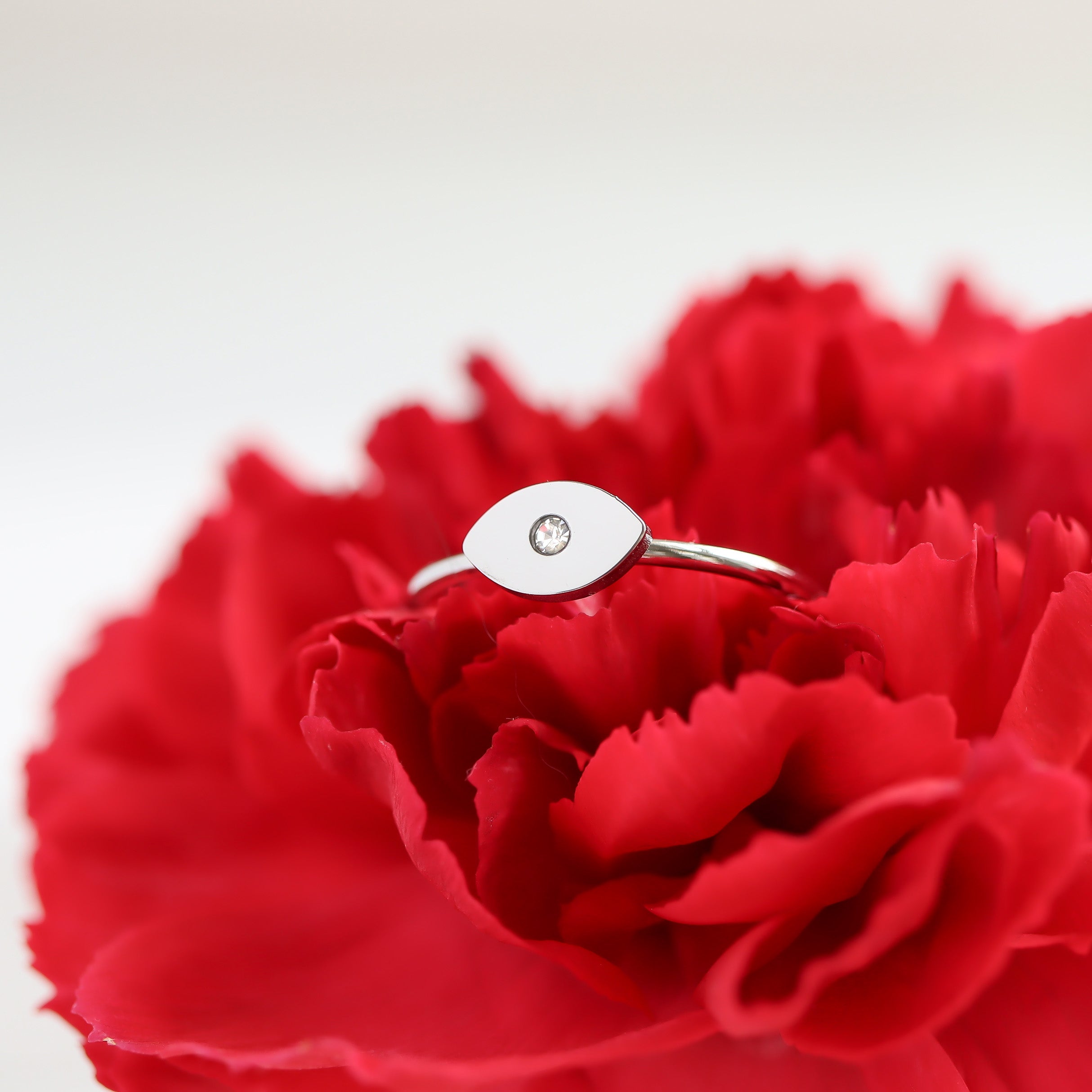 18K Gold PVD Stainless Steel CZ Stone Evil Eye Symbol Ring